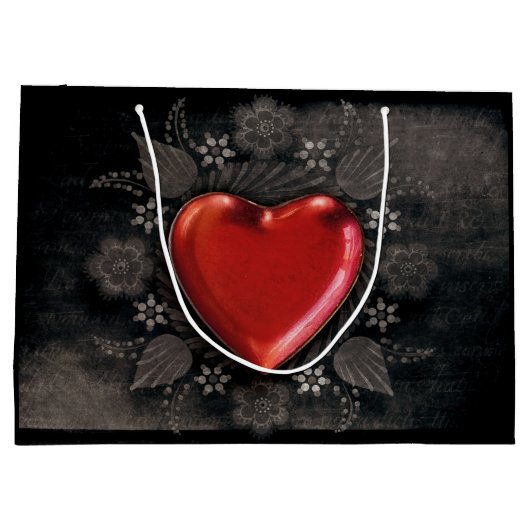 Romantic Floral Heart Valentijn Love Large Cadeautasje (Achterkant)