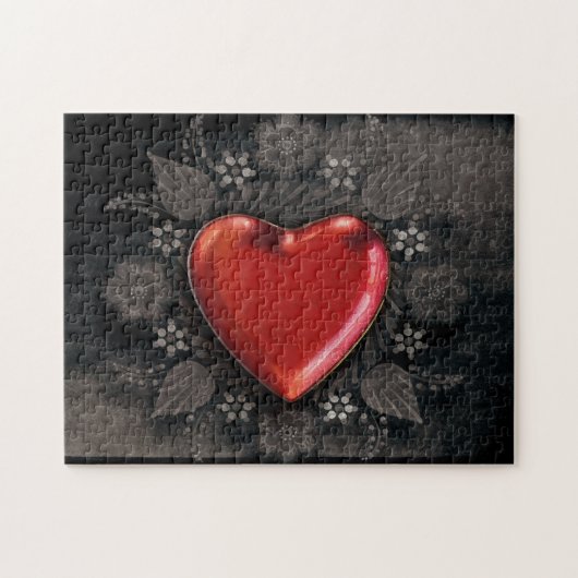 Romantic Floral Heart Valentijn Love Legpuzzel (Horizontaal)