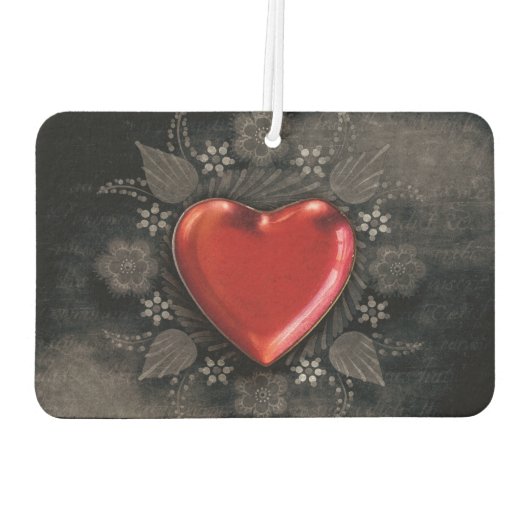 Romantic Floral Heart Valentijn Love Luchtverfrisser (Achterkant)