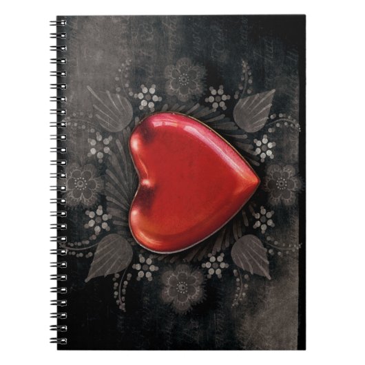 Romantic Floral Heart Valentijn Love Notitieboek (Voorkant)