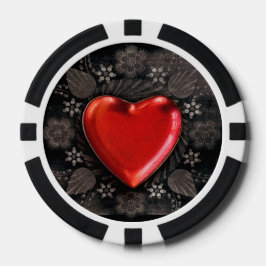 Romantic Floral Heart Valentijn Love Poker Chips