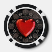 Romantic Floral Heart Valentijn Love Pokerchips (Achterkant)