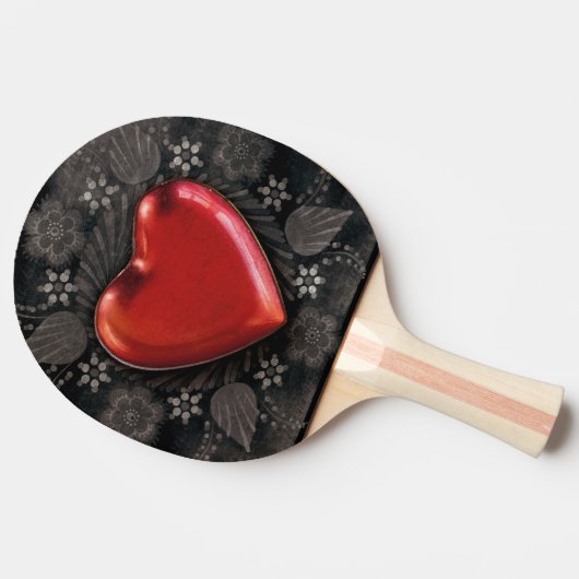 Romantic Floral Heart Valentijn Love Tafeltennisbatje (Zijkant)