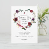 Romantic Floral Heart Valentijnsdag Celebration Kaart (Staand voorkant)