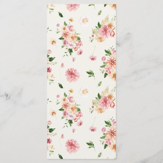 Romantic Floral Heart Wedding Ceremony Program Programmakaart (Achterkant)