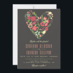 Romantic Floral Heart Wedding Invitation Kaart<br><div class="desc">Floral Heart Wedding Invitation Elegant en whimsical-uitnodiging met allerlei lentbloemen. Dit is een deel van een trouwsuite. Overeenkomende items en andere kleuren zijn beschikbaar.</div>
