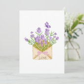 Romantic Floral Illustration with Love Message Kaart (Staand voorkant)