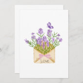 Romantic Floral Illustration with Love Message Kaart (Voorkant / Achterkant)