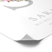 Romantic Floral Initialen voor Baby Girl in Roze Poster (Hoek)