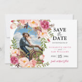 Romantic Floral Lijst Aangepaste foto Opslaan Datu Save The Date (Voorkant)