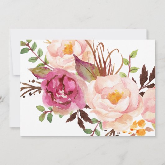 Romantic Floral Lijst Aangepaste foto Opslaan Datu Save The Date (Achterkant)