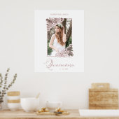 Romantic Floral Lijst Foto Quinceañera Spaans Poster (Keuken)