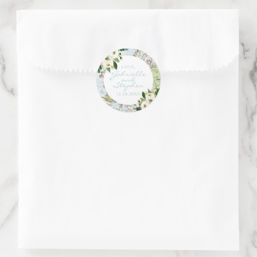 Romantic Floral Map Travel Theme Favor Label (Tas)