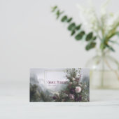 Romantic Floral Misty Mountain Valley Gold Frame Visitekaartje (Staand voorkant)