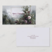 Romantic Floral Misty Mountain Valley Gold Frame Visitekaartje (Voorkant / Achterkant)