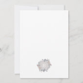 Romantic Floral Monogram Wreatestellen Shower Kaart (Achterkant)
