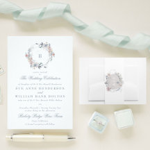 Romantic Floral Monogram Wreath Wedding