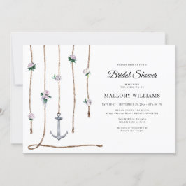 Romantic Floral Nautical Anchor Vrijgezellenfeest Kaart