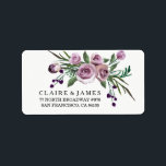 Romantic Floral Paars Roos Weddenschap Etiket<br><div class="desc">Romantic Floral Paars Roos Wedding Return Address Label Voor het collectie bezoekt u de Niche and Nest store Design met dank aan: https://www.etsy.com/shop/SmallHouseBigPony</div>