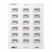 Romantic Floral Paars Roos Weddenschap Etiket (Full Sheet)