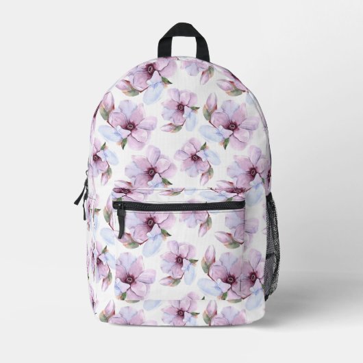 Romantic Floral Pattern Bedrukte Rugzak (Voorkant)