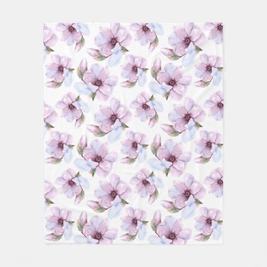 Romantic Floral Pattern Fleece Deken (Voorkant)