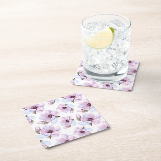 Romantic Floral Pattern Kartonnen Onderzetters (Insitu)