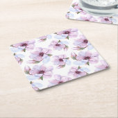 Romantic Floral Pattern Kartonnen Onderzetters (Schuin)