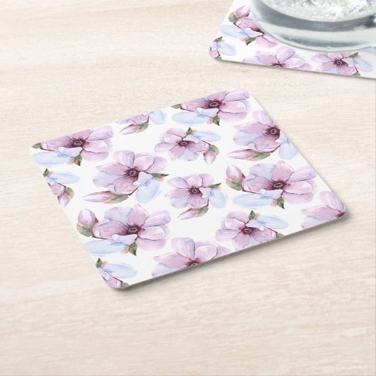 Romantic Floral Pattern Kartonnen Onderzetters (Schuin)