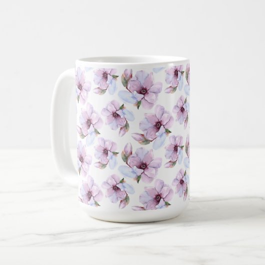 Romantic Floral Pattern Koffiemok (Voorkant links)