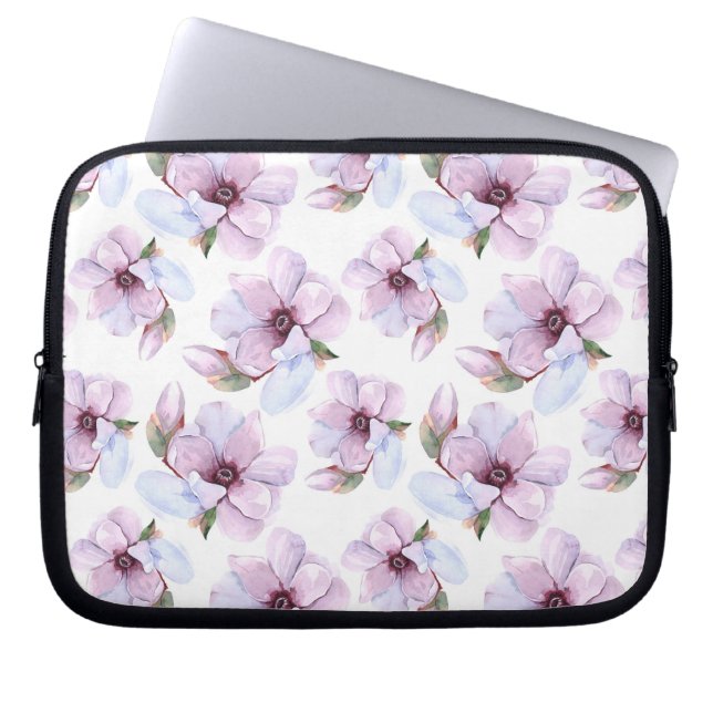 Romantic Floral Pattern Laptop Sleeve (Voorkant)