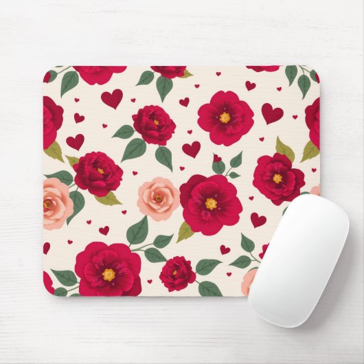Romantic Floral Pattern Mouse Pad Muismat (Met muis)