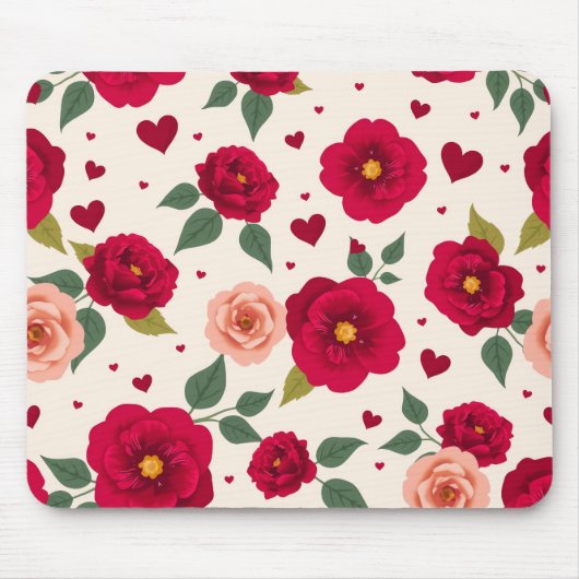 Romantic Floral Pattern Mouse Pad Muismat (Voorkant)