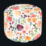 Romantic Floral Pattern Round Pouf Poef<br><div class="desc">Romantic Floral Pattern Round Pouf</div>
