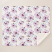 Romantic Floral Pattern Sherpa Deken (Voorkant (horizontaal))