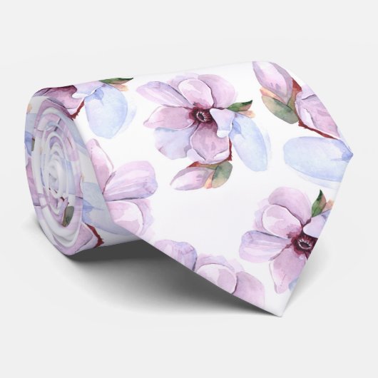 Romantic Floral Pattern Stropdas (Opgerold)