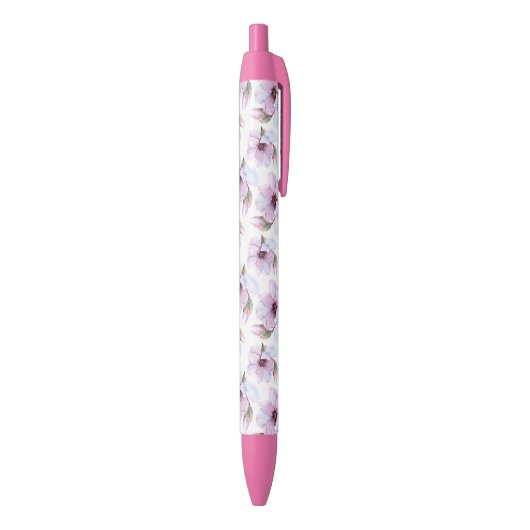 Romantic Floral Pattern Zwarte Inkt Pen (Achterkant (Verticaal))