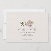 Romantic Floral Photo Wedding Save the Date (Achterkant)