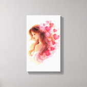 Romantic Floral Portrait Soft Valentine Love Art Canvas Afdruk (Voorkant)