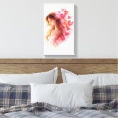 Romantic Floral Portrait Soft Valentine Love Art Canvas Afdruk (Insitu (Slaapkamer))