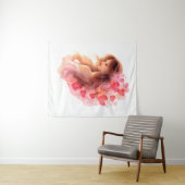 Romantic Floral Portrait Soft Valentine Love Art Wandkleed (In Situ (horizontaal))