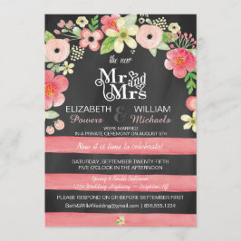 Romantic Floral Post Wedding Reception nodigt slec Kaart