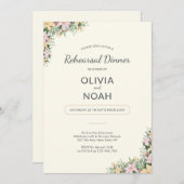 Romantic Floral Rehearsal Dinner Invitation Kaart (Voorkant / Achterkant)