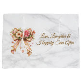 Romantic Floral Ribbon Tote Bag Groot Cadeauzakje (Voorkant)