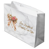 Romantic Floral Ribbon Tote Bag Groot Cadeauzakje (Achterkant Gekanteld)