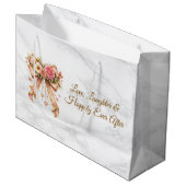 Romantic Floral Ribbon Tote Bag Groot Cadeauzakje (Voorkant Gekanteld)