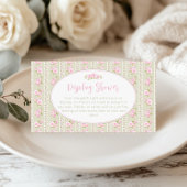 Romantic Floral Sage green Display Shower Informatiekaartje