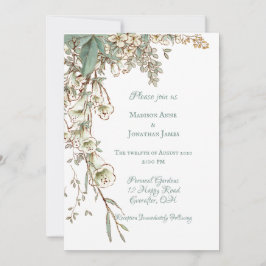 Romantic Floral Script Elegant Wedding Kaart