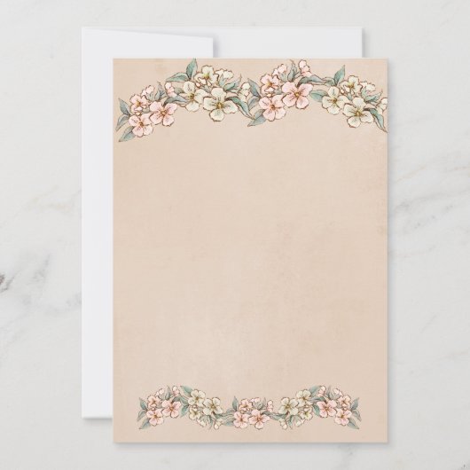 Romantic Floral Script Hand Drawn  Wedding Kaart (Achterkant)