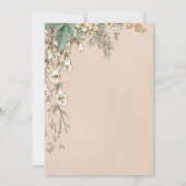 Romantic Floral Script Hand Drawn  Wedding Kaart (Achterkant)